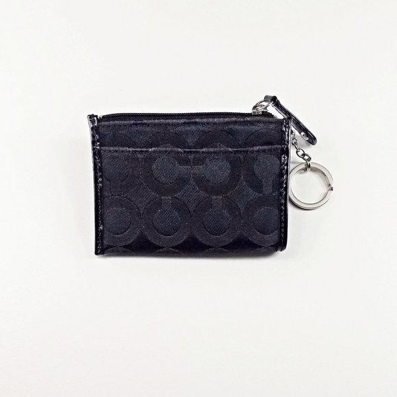 Coach Keychain Black/Silver Wristlet Cardholder - Picture 2 of 2